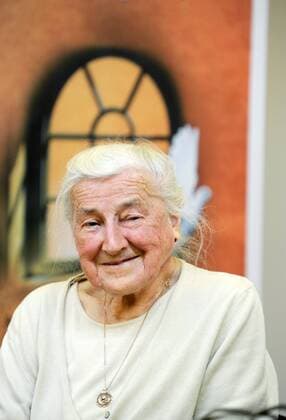 90-year-old Wanda Poltawska promotes her newest book One room at the Episcopacy of Poland on October 4, 2011 in Warsaw, Poland. Wanda Poltawska, former Ravensbruck Concentration Camp prisoner, is a medical doctor and a member of Papal Theological Academy. She was one of the John Paul II s closest friends and was present at the JP II s deathbed. EN_00983550_0005 