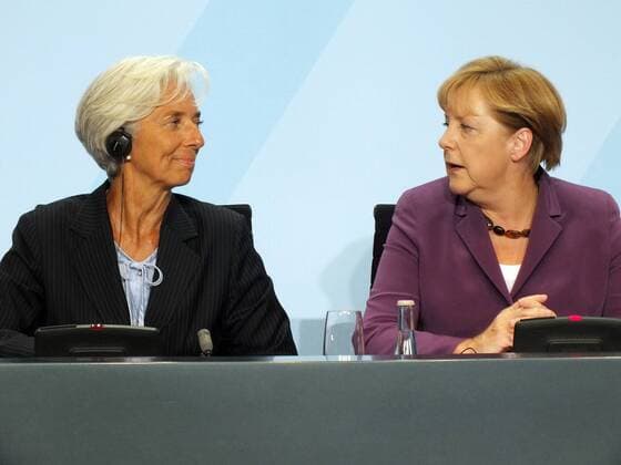 wp 06.10.2011 Berlin-DE : Bundeskanzlerin Angela MERKEL empfing im Kanzleramt die Generaldirektorin des Internationalen Währungsfonds (IWF), Christine LAGARDE sowie weitere Teilnehmer der internationalen Konferenzen in der Bundeshauptstadt LAGARDE (IWF) bei MERKEL