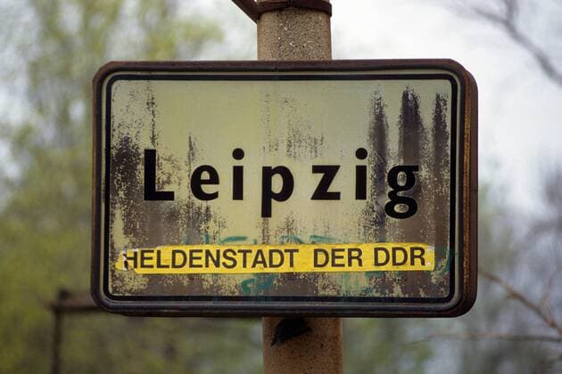Altes Ortsschild Leipzig