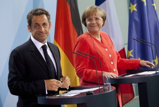 Deutschland, Berlin, Bundeskanzleramt, Empfang des französischen Staatspräsidenten Nikolas Sarkozy zu einem Gespräch durch Bundeskanzlerin Angela Merkel, 17.06.2011