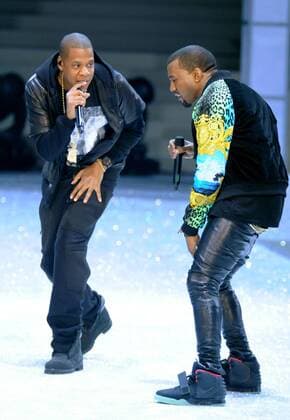 Kanye West and Jay Z VICTORIAS SECRET RUNWAY SHOW 2011 PERFORMANCES New York  NYPixs PicturePerfect