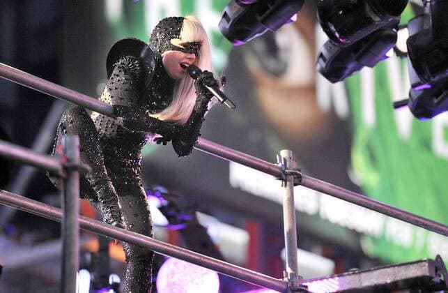 (120101) -- NEW YORK, Jan. 1, 2012 (Xinhua) -- Lady Gaga performs during New Year s Eve celebrations in Times Square in New York, the United States, Dec. 31, 2011. (Xinhua Wang Lei) (yc) US-NEW YORK-NEW YEAR 