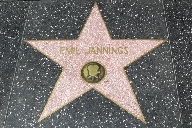 Sightseeing Los Angeles, Kalifornien. Hollywood Stern von Emil Jannings auf dem Hollywood Walk of Fame