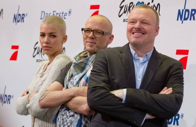 09.01.2012 Köln, Deutschland, Pressekonferenz des NDR und Pro 7 zu Unser Star von Baku , Alina Süggeler, Thomas D. und Stefan Raab Â