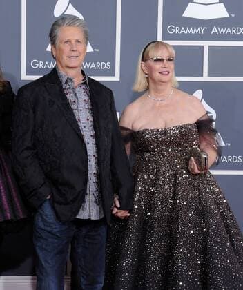 Musician Brian Wilson of the Beach Boys (L), wife Melinda Wilson arrive at the 54th annual Grammy Awards at Staples Center in Los Angeles.  LAP20120212593