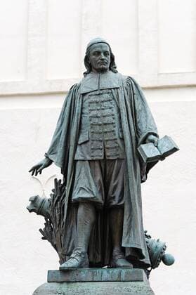 Denkmal Paul Gerhardt, 1607 - 1676, Theologe, Kirchenlieddichter, Lübben, Brandenburg, Deutschland, Europa ibldwb02171228