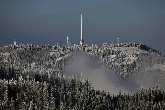 Winterliche Hornisgrinde an der Schwarzwaldhochstrasse Schwarzwald Schnee 13.12.2010