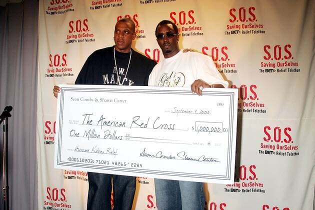 Mar. 2, 2000 - New York, New York, U.S. - K44933RM.TELETHON TO RAISE MONEY FOR THE VICTIMS OF HURRICANE, KATRINA . SPONSORED BY B.E.T..CBS STUDIOS, NEW YORK New York. .09-09-2005. PHTOOS INC Â© 2005.JAY-Z AND SEAN DIDDY COMBS New York U.S.  - ZUMAmk1