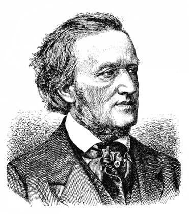  Historische Zeichnung aus dem 19. Jahrhundert, Portrait von Wilhelm Richard Wagner, 1813 - 1883, ein deutscher Komponist, Dramatiker, Philosoph, Dichter, Schriftsteller, Theaterregisseur und Dirigent iblhdf02236539