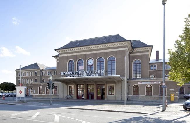 Bahnhof, Empfangsgebäude, Bautzen, Budysin, Lausitz, Oberlausitz, Sachsen, Deutschland, Europa, ÖffentlicherGrund iblrbb02252213