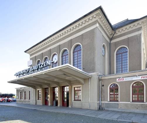 Bahnhof, Empfangsgebäude, Bautzen, Budysin, Lausitz, Oberlausitz, Sachsen, Deutschland, Europa, ÖffentlicherGrund iblrbb02252215