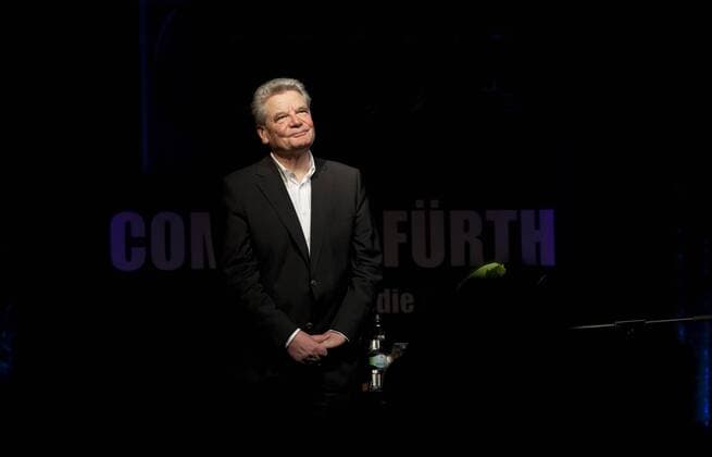 Deutschland, Fürth, der letzte Auftritt des designierten Bundespräsidenten Joachim Gauck vor der 15. Bundesversammlung, 24.02.2012