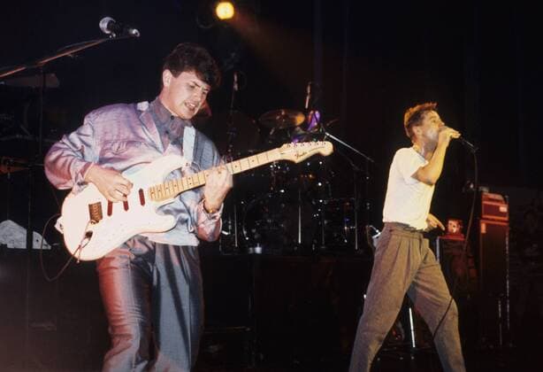 Charlie Burchill, Jim Kerr (Simple Minds) Simple Minds Konzert im London Lyceum Foto:xR.xKeuntjex xFuturexImage