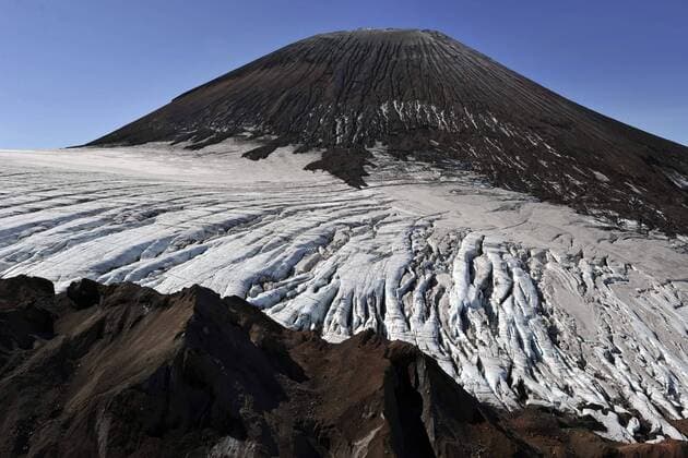 ITAR-TASS: KAMCHATKA KRAI, RUSSIA. AUGUST 18, 2012. The cone of Avacha (Avachinsky) volcano (2751m) in Nalychevo Nature Park.  RE10628A