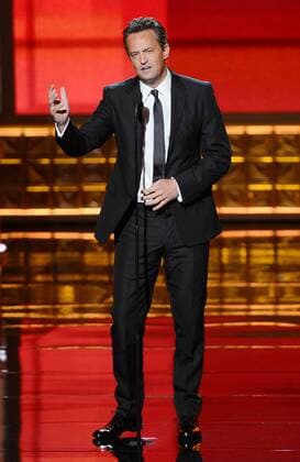 Actor Matthew Perry appears onstage at the 64th Primetime Emmys at the Nokia Theatre in Los Angeles on September 23, 2012.  LAP20120923120