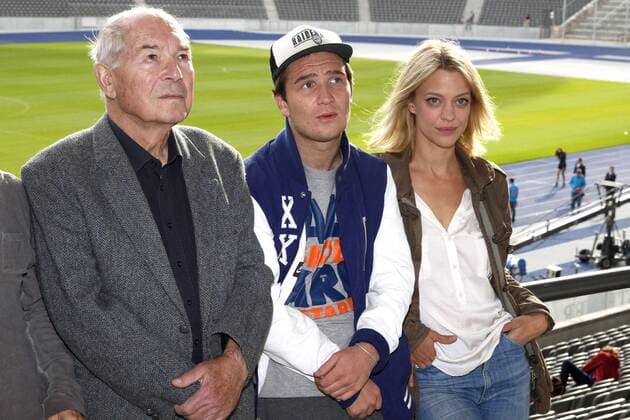 Otto Mellies, Frederick Lau, Heike Makatsch Fototermin am Set zum Film Sein letztes Rennen im Olympiastadium, Berlin Foto:xA.xBuggex xFuturexImage