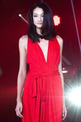 November 8, 2012, Tokyo, Japan - Ai Tominaga poses on the catwalk during Girls Award 2012 Autumn Winter at the Yoyogi National Gymnasium in Shibuya, Japan.  (AYO_GirlsAward2012065)