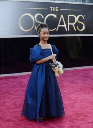 Quvenzhane Wallis arrives on the red carpet at the 85th Academy Awards at the Hollywood and Highlands Center in the Hollywood section of Los Angeles on February 24, 2013.  LAP20130224187