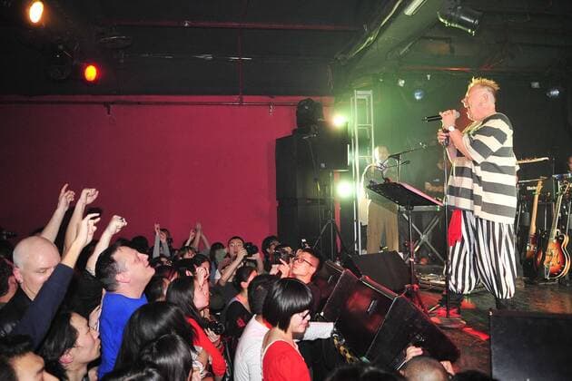 British singer John Lydon performs with his band Public Image Limited (PiL) at a live show in Beijing, capital of China, March 30, 2013. The performance was the band s first show in China led by John Lydon, better known as Johnny Rotten from his days as lead singer in the British punk band Sex Pistols. (Xinhua Xiao Xiao) (cxy) CHINA-BEIJING-JOHN LYDON-PERFORMANCE (CN) 