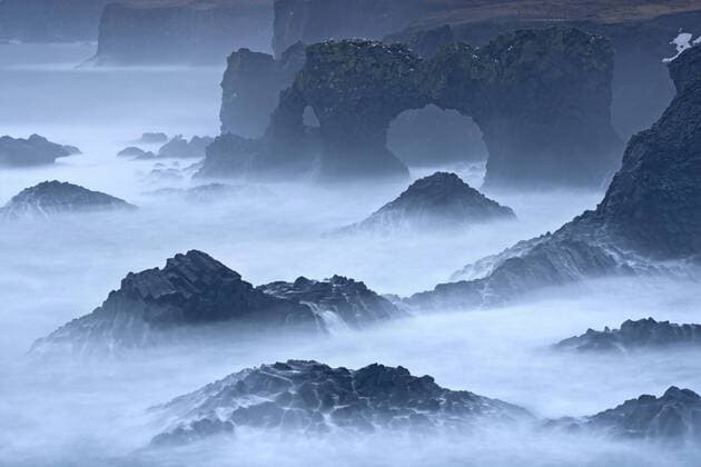 Felskueste der Halbinsel Snaefellsnes, Island, Arnastapi rocky coast of Snaefellsness, Iceland, Arnastapi BLWS332059