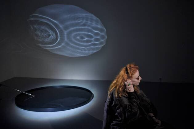 ITAR-TASS: MOSCOW, RUSSIA. MAY 14, 2013. German installation artist Rebecca Horn at the opening of her personal show titled Melancholic Tornado, at Multimedia Art Museum, Moscow (MAMM).  RE11B854