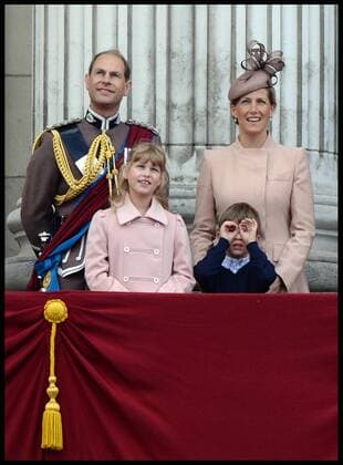 Edward Mountbatten-Windsor, Earl of Wessex and Sophie, Countess of Wessex with their daughter Lady Louise Windsor and James Viscount Severn, on the Balcony of Buckingham Palace during Trooping The Colour, London, United Kingdom, Saturday, 15th June 2013 Picture by Andrew Parsons i-Images AndrewxParsonsx xi-Images  IIM-0100-0149