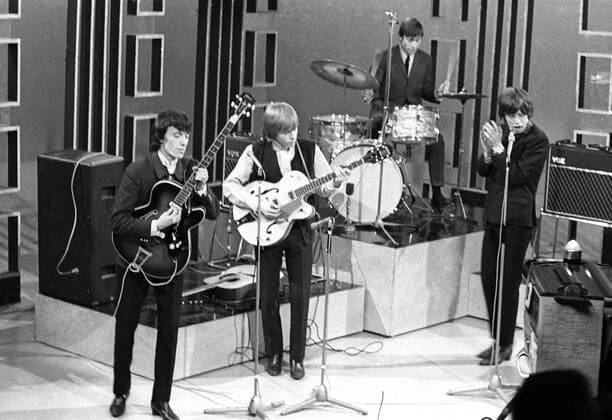 The Rolling Stones performing on television . 1960s, Fernsehen, Fernsehshow, Fernsehstar, Fernseher, 1960er, 60er Jahre UnitedArchives00152777 