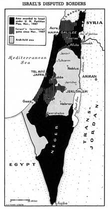 Map of Israel s disputed borders November 1948 UnitedArchives00415623 