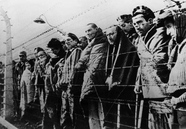 WW2: Oswiecim concentration camp prisoners, freed by the Red Army in January 1945. Auschwitz., Befreiung, KZ, Konzentrationslager, Konzentrationslager, KZ, Österreich UnitedArchives00922496 