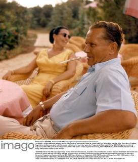 Josip Broz Tito and Madame Broz at their home on the Adriatic Island of Vanga 1956 Tito, Josip Broz, Marshal (orig. Josip Broz) Croatian Yugoslavian dictator, general, and Communist politician; 1st secretary-general of Yugoslavian Communist Party 1936-1980; prime minister of Yugoslavia 1945-1953; president of Yugoslavia 1953-1980; leader in Non-Aligned Movement _1892-1980  UnitedArchives01012826
