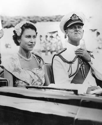 Queen Elizabeth II with the Duke of Edinburgh Prince Phillip in Brisbane Queensland Australia during the Foreign Visit to Australia March 1954 , Australien, Besuch, Staatsbesuch  UnitedArchives01027714