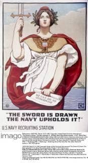 The Sword is Drawn, The Navy Upholds It! , US Navy Recruiting Station poster, c.1917, World War I Â  UnitedArchives01032628