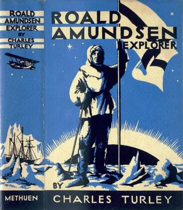 Cover of Roald Amundsen, Explorer by Charles Turley, 1935. Norwegian explorer. Amundsen (1872-1928) led the first expedition to reach the South Pole, arriving at the Pole in December 1911, one month before the ill-fated British expedition commanded by Captain Scott. In 1918 he became the first to navigate the Northwest Passage, discovering in the process that the route could never be navigable for large vessels. In 1928 he was killed in the Arctic in a plane crash while searching for the missing Italian aeronaut Umberto Nobile. Credit: Stapleton Historical Collection HIP TopFoto, Norwegen  UnitedArchives01161181