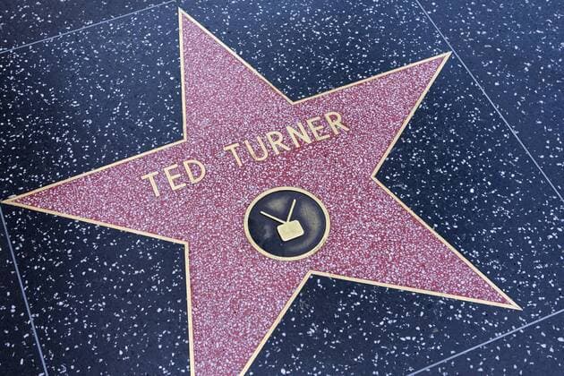Ted Turner ILLUSTRATIONS : Hollywood Walk of Fame - Los Angeles - 04 10 2013 ChrisElise Panoramic 