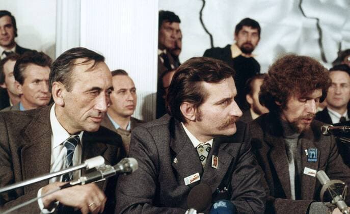 Solidarity activists Tadeusz Mazowiecki, Lech Walesa and Bogdan Lis photographed in 1979. EN_01094920_0022  !AUFNAHMEDATUM GESCHÄTZT!