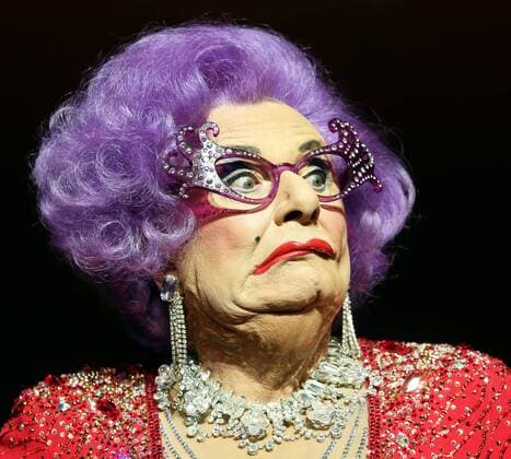 Dame Edna Everage at a photo-call to launch the Barry Humphries Farewell Tour at the London Palladium, Wednesday, 13th November 2013. Picture by Stephen Lock i-Images StephenxLockx xi-Images  IIM-0824-0013