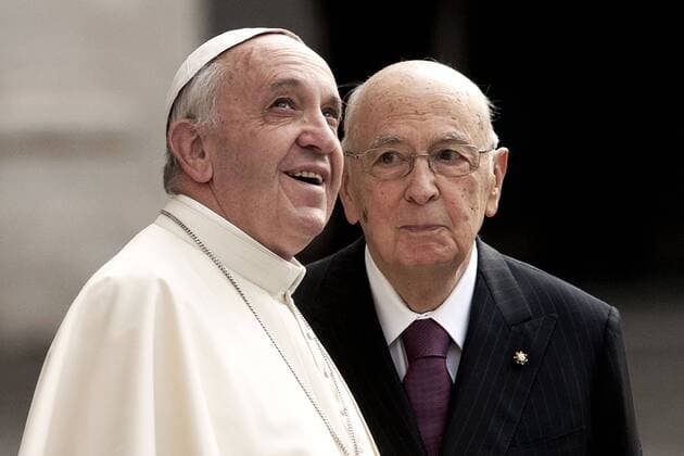 Giorgio Napolitano and Pope Francis Pope Francis visits the Quirinale and the Italian President of the Republic SamanthaxZucchi