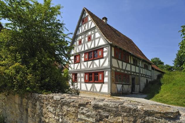  Weinbauernhaus von 1668, Fränkisches Freilandmuseum Bad Windsheim, Bad Windsheim, Mittelfranken, Bayern, Deutschland, Europa iblmzc03774574.jpg