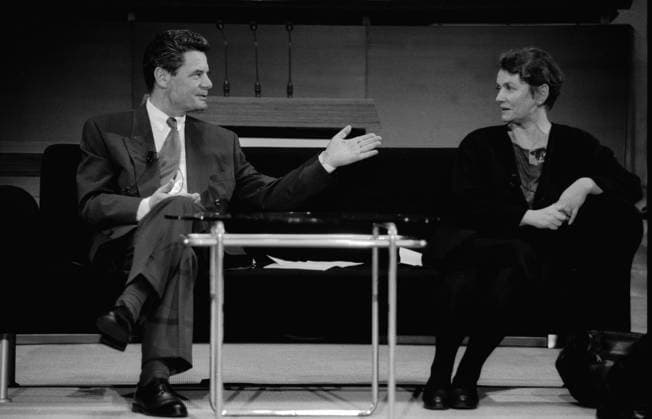 Joachim Gauck Deutschland, Berlin, 03.12.1994 , Aufbruch im Herbst , Tag zur Stasiaufarbeitung im Preussischen Landtag, als Erinnerung an die Geschehnisse im Herbst 89:, Joachim Gauck und Bärbel Bohley, Â form:port