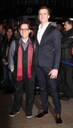 (L-R) JARED GERTNER with GAVIN CREEL attends the WhatsOnStage Awards 2014, London, United Kingdom. Sunday, 23rd February 2014. Picture by i-Images i-Images i-Imagesx xi-Images  IIM-1618-0027