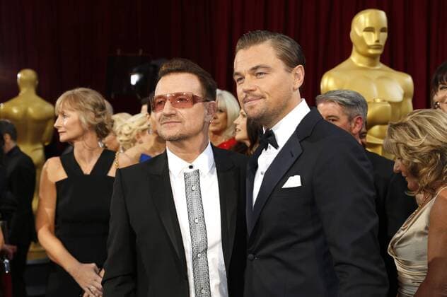 U2 Singer Bono and Leonardo DiCaprio attend the Oscars held at Hollywood & Highland Center on March 2, 2014 in Hollywood, California. Foto:xD.xBedrosianx xFuturexImage