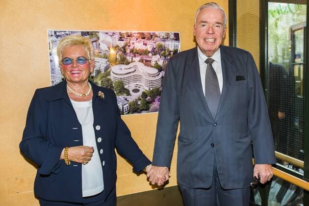 HAMBURG 28.02.2014 Klaus-Michael Kühne (Investor) mit Ehefrau Christine . Startschuss für den Abriss des Hotels Intercontinental am 28.02.2014 in Hamburg, Germany .