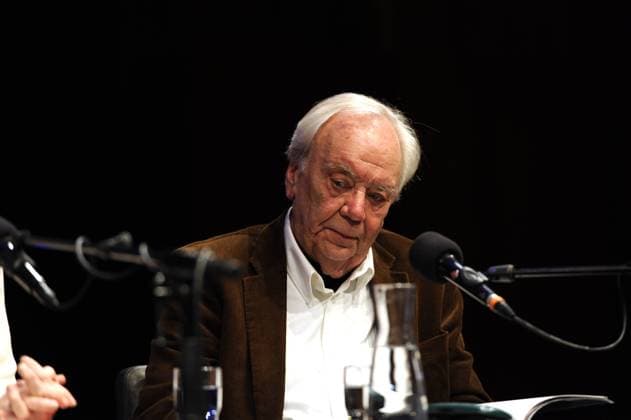 Der Schriftsteller Jürgen Becker liest am 18.03.2014 in Köln im Rahmen des internationalen Literaturfestival lit.cologne.