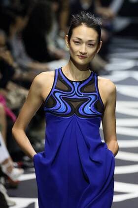 Ai Tominaga, Mar 20 2014 : Ai Tominaga prents a creation by designer Diane von Furstenberg Mercedes-Benz Fashion Week Tokyo 2014-15A Won at Shibuya Hikarie Tokyo Japan on 20 Mar 2014.  (16040144)