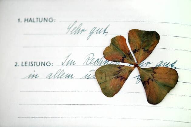 Zeugnis GER, 20140301, Zeugnis mit Kleeblatt