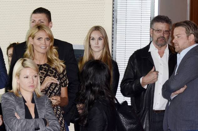 Heidi Klum und Vater Guenther Klum beim Fototermin zur ProSieben Model Casting Show Germany s Next Topmodel im KölnSky. Köln, 06.05.2014