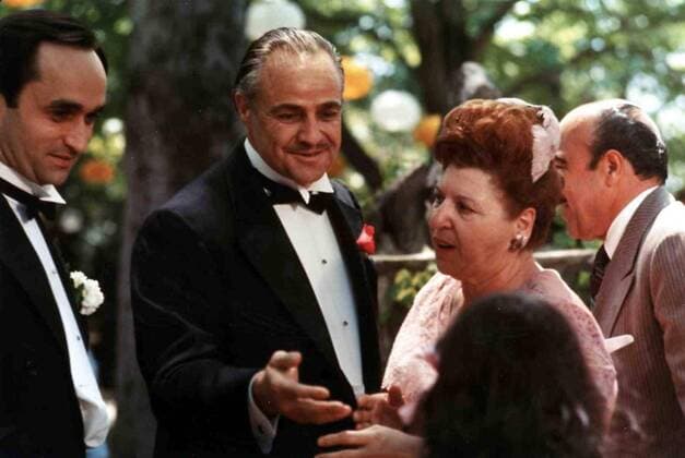 John Cazale, Marlon Brando, ? Der Pate Don Vito (Marlon Brando,2vl) ist das Oberhaupt einer grossen Mafia-Familie in New York. 1972 UnitedArchives01347411