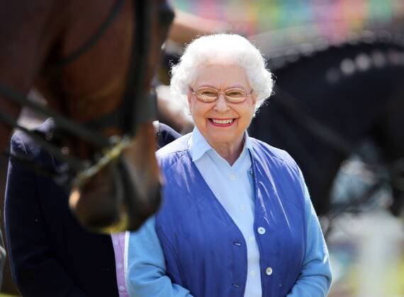 Queen Elizabeth II watches the action at the Royal Windsor Horse Show in Windsor, United Kingdom. Friday, 16th May 2014. StephenxLockx xi-Images  IIM-2262-0004