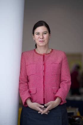 Sandra Scheeres, Landesparteitag SPD Berlin DEU, Deutschland, Germany, Berlin, 17.05.2014 Sandra Scheeres, Senatorin fuer Bildung, Jugend und Wissenschaft des Landes Berlin, auf dem Landesparteitag der Berliner SPD in Berlin. Landespolitik, Bundespolitik, Parteipolitik, Deutsche Politik, 2014, Portrait, Portraet. Sandra Scheeres, senator in Berlin, at a party congress of the SPD in Berlin. Politics, Germany, Politician, German, Portrait.