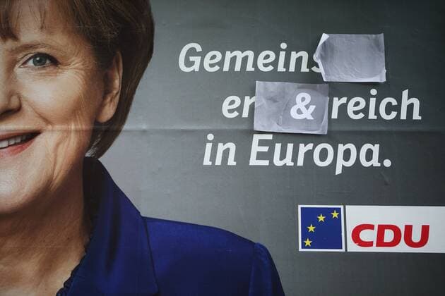 Europawahlen GER, Berlin, 20140529, Wahlplakat in Berlin, Europawahlkampf,Angela Merkel